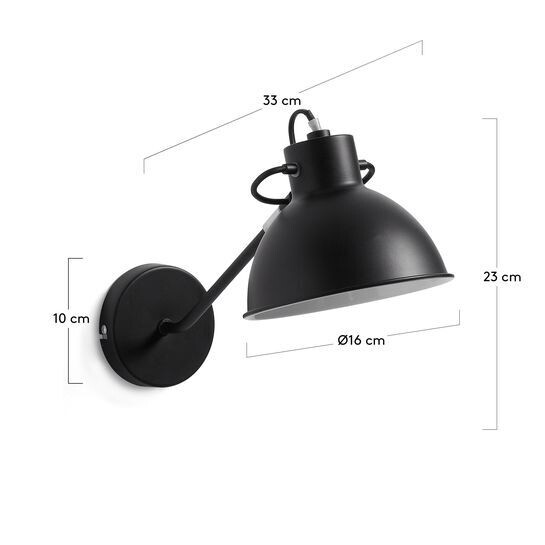 Aplique Offelis de acero con acabado negro