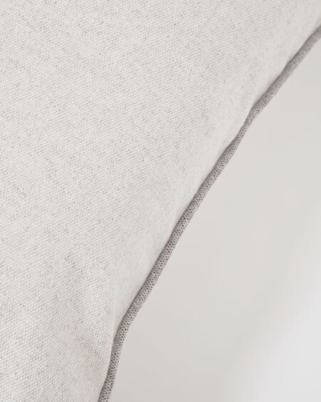 Funda cojín Alcara blanco con borde gris 45 x 45 cm