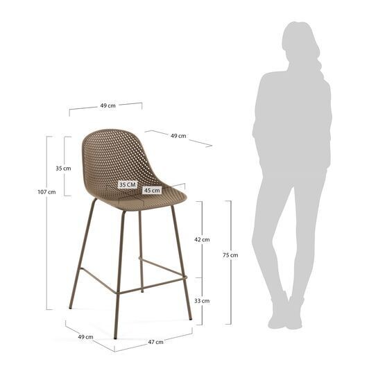 Taburete Quinby beige altura 75 cm
