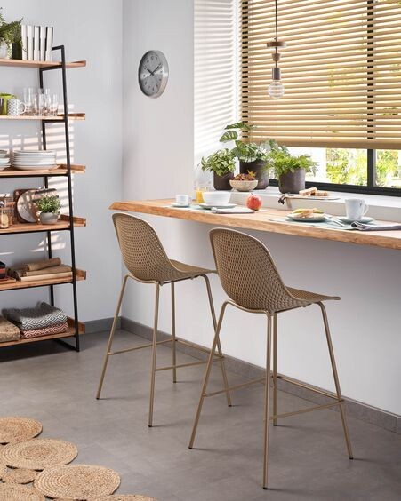 Taburete Quinby beige altura 75 cm