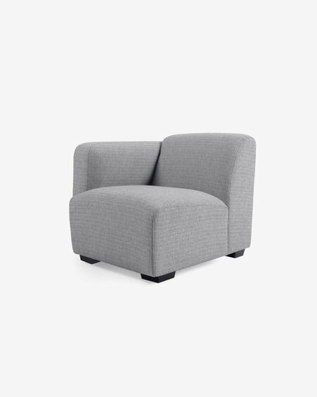 Módulo asiento con brazo izquierdo Legara gris claro 80 cm