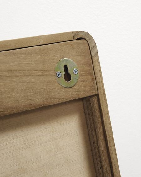 Espejo Kuveni de madera maciza de teca 80 x 65 cm