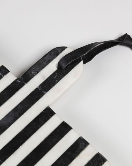 Tabla de servir rectangular Bergman mármol blanco y negro