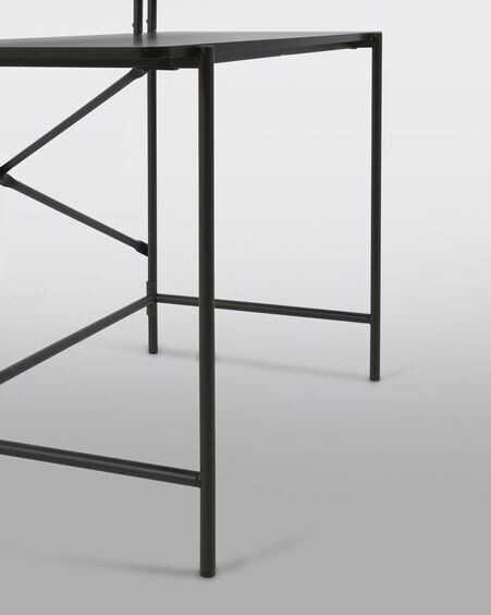 Escritorio Galatia de melamina negro y patas de acero con acabado negro 120 x 60 cm