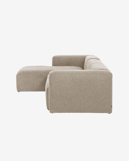 Sofá Blok 3 plazas chaise longue izquierdo beige 300 cm