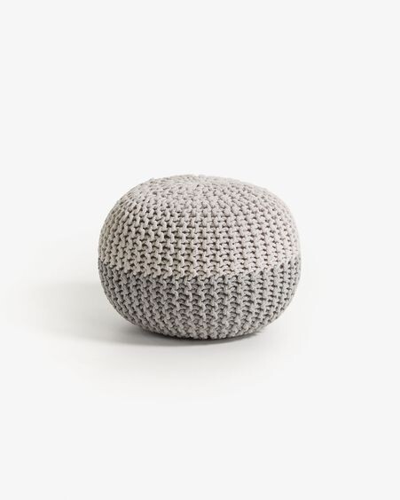 Puf Arnot Ø 50 cm blanco y gris