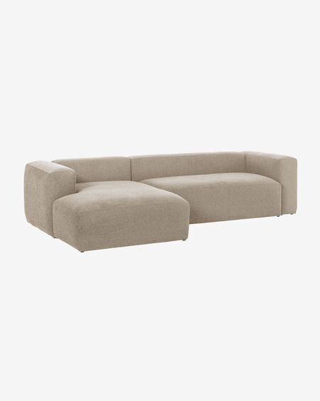 Sofá Blok 3 plazas chaise longue izquierdo beige 300 cm