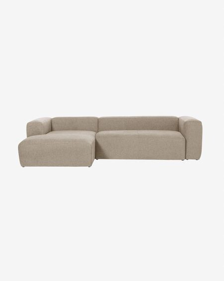 Sofá Blok 3 plazas chaise longue izquierdo beige 300 cm