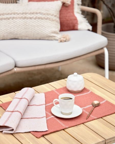 Set Micaela de 2 individuales 100% PET terracota