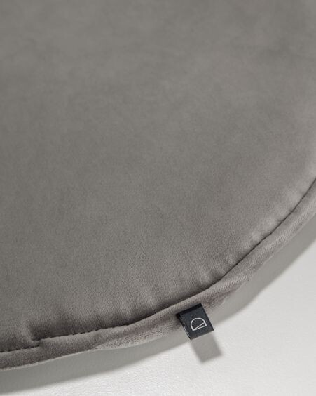 Cojín para silla redondo Rimca terciopelo gris claro Ø 35 cm