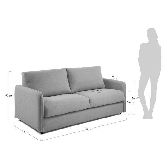 Sofá cama Kymoon 2 plazas poliuretano gris claro 140 cm