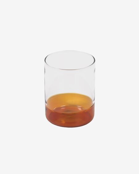 Vaso Dorana vidrio transparente y naranja
