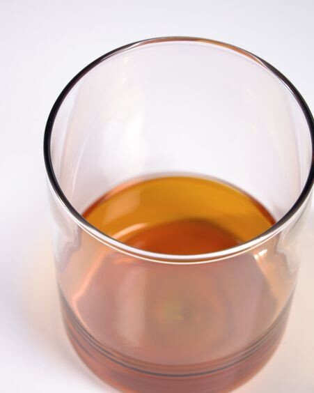 Vaso Dorana vidrio transparente y naranja
