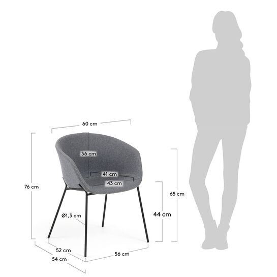 Silla Yvette lana gris