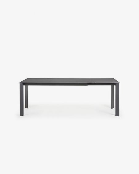 Mesa extensible Axis porcelánico acabado Vulcano Roca patas antracita 160 (220) cm