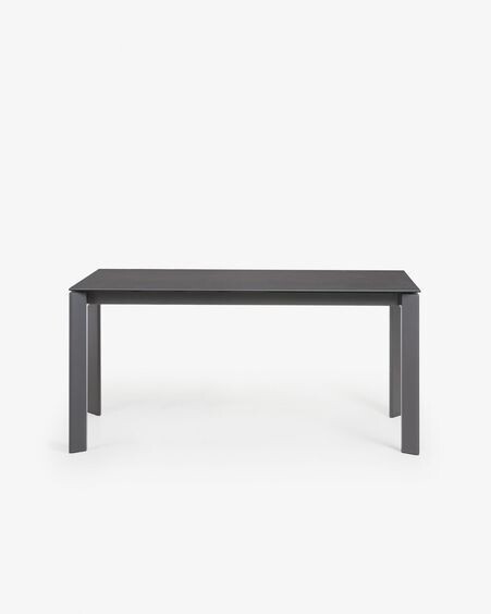 Mesa extensible Axis porcelánico acabado Vulcano Roca patas antracita 160 (220) cm