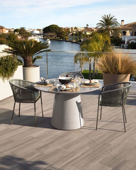 Mesa redonda exterior Itai cemento Ø 120 cm