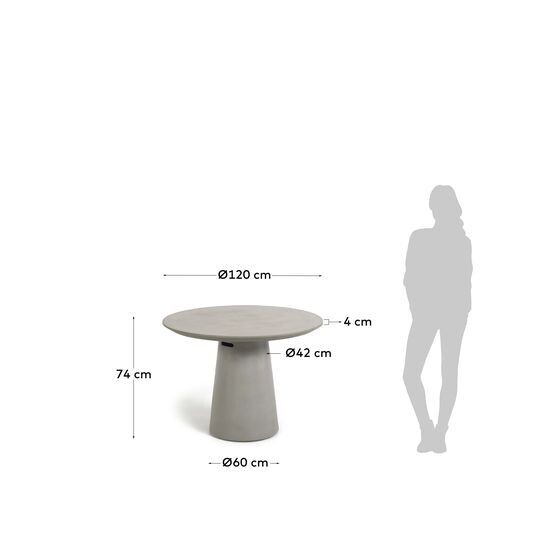 Mesa redonda exterior Itai cemento Ø 120 cm