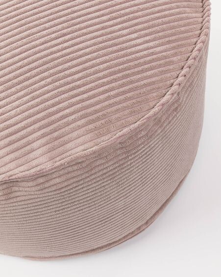 Puf grande Wilma pana gruesa rosa  Ø 70 cm