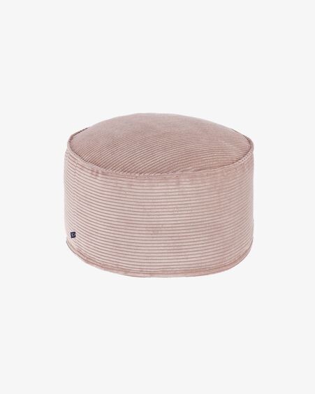 Puf grande Wilma pana gruesa rosa Ø 70 cm Puf grande Wilma pana gruesa rosa Ø 70 cm