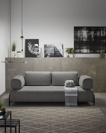 Módulo Compo 3 plazas gris oscuro 232 cm