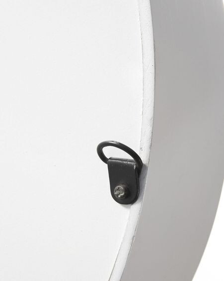 Espejo Grag de madera maciza de mango acabado blanco Ø 45 cm