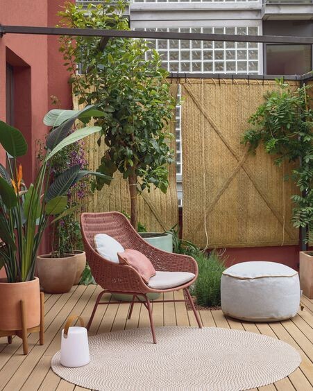 Puf exterior Dalila de PET verde Ø 60 cm
