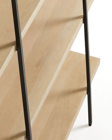 Estantería Palmia de madera maciza de mango y metal acabado negro 100 x 191 cm
