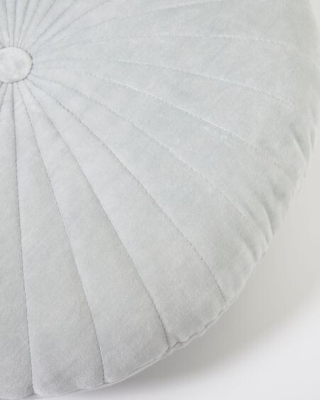Cojín redondo Brunetta de terciopelo turquesa claro Ø 35 cm