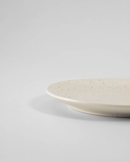 Plato de postre Aratani de  cerámica blanco