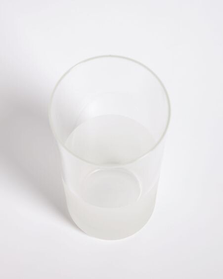 Vaso grande Lilli de vidrio transparente y blanco