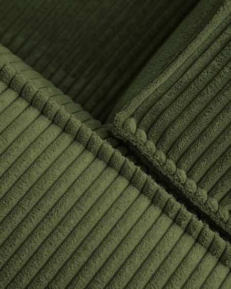 Sofá Blok 4 plazas chaise longue izquierdo pana gruesa verde 330 cm