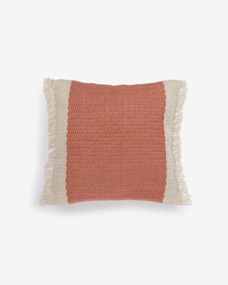 Funda de cojín Isaura 100% PET terracota 45 x 45 cm