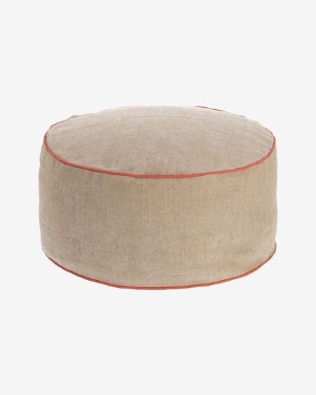 Puf exterior Dalila de PET beige Ø 60 cm