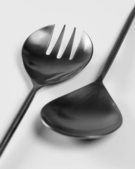 Set Fer de 2 cubiertos para ensalada negro