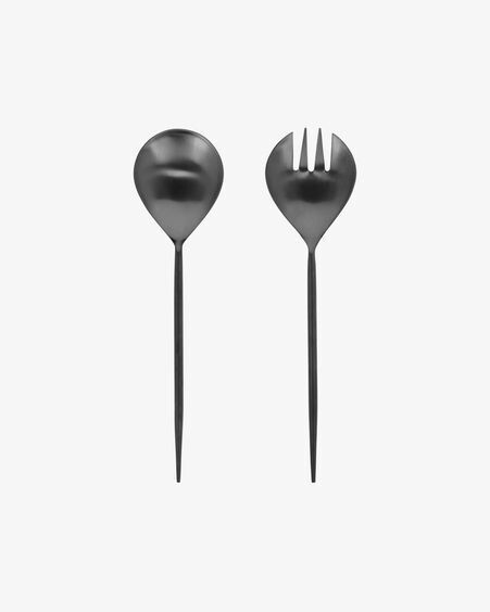 Set Fer de 2 cubiertos para ensalada negro