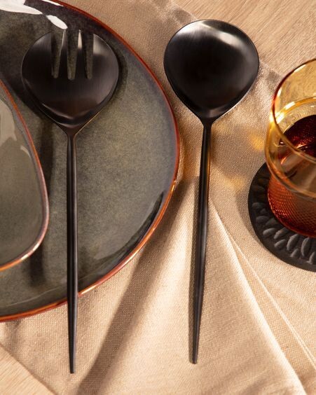 Set Fer de 2 cubiertos para ensalada negro