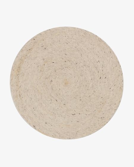 Alfombra redonda Takashi 100% lana gris Ø 200 cm