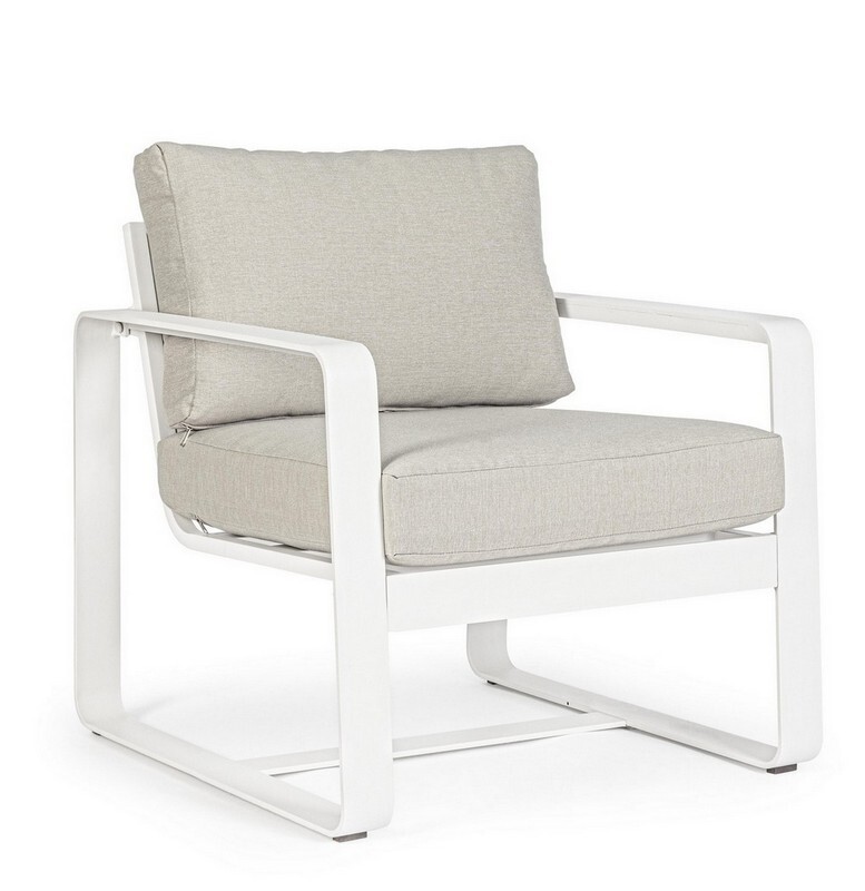 Butaca 100% exterior Amalfi blanco y de aluminio blanco