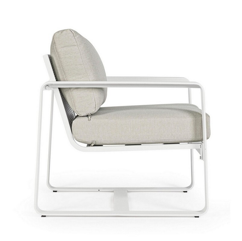 Butaca 100% exterior Amalfi blanco y de aluminio blanco