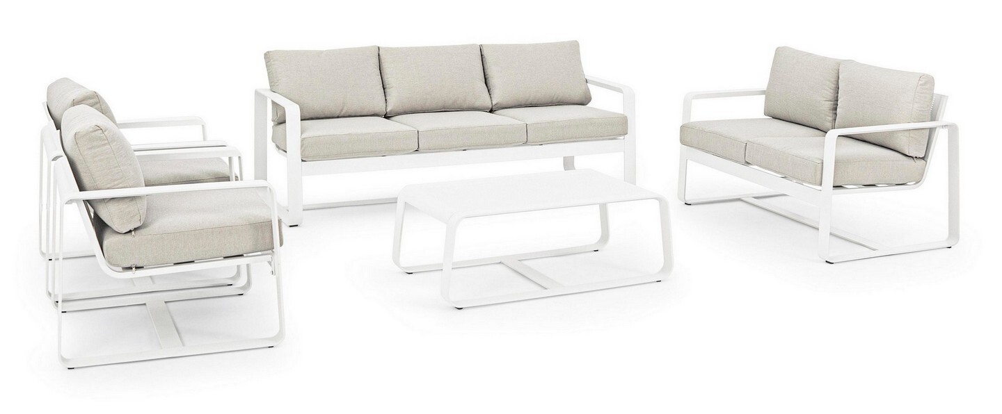 Butaca 100% exterior Amalfi blanco y de aluminio blanco