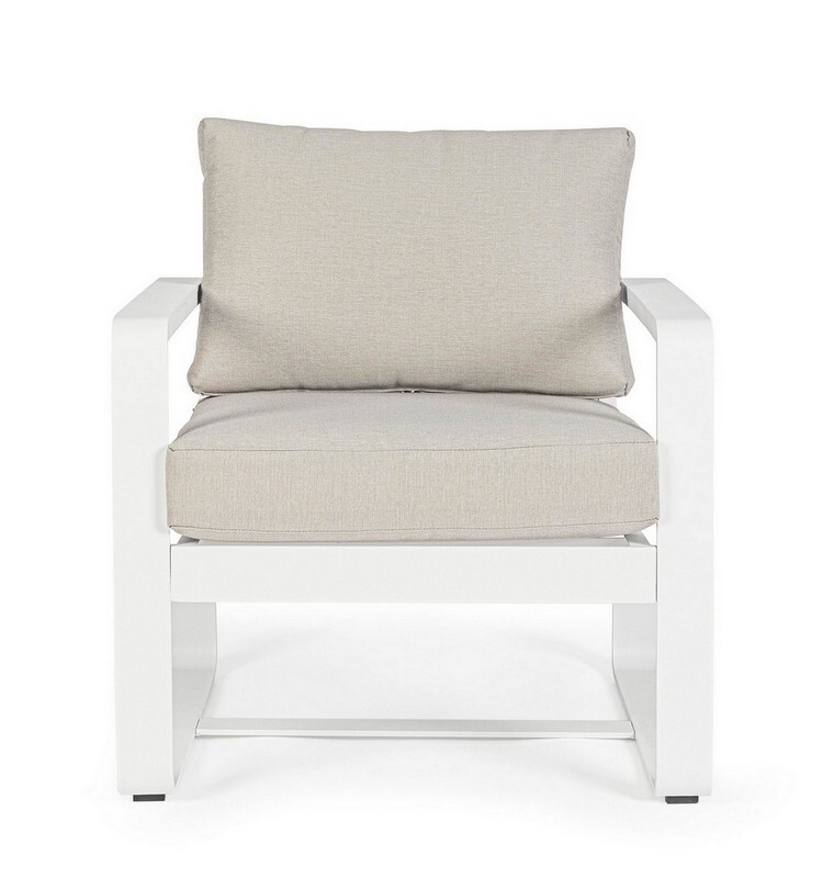 Butaca 100% exterior Amalfi blanco y de aluminio blanco