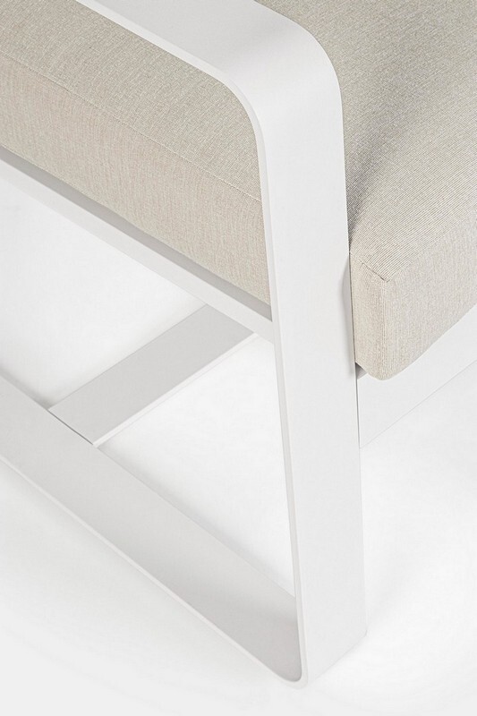Butaca 100% exterior Amalfi blanco y de aluminio blanco