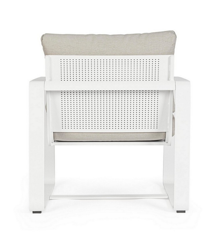 Butaca 100% exterior Amalfi blanco y de aluminio blanco