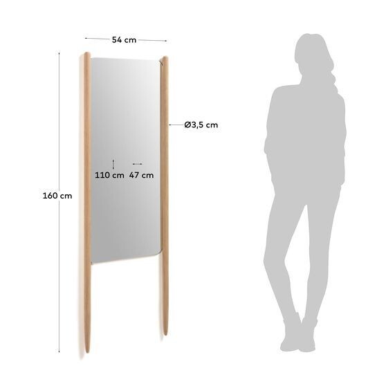 Espejo Natane madera abedul 54 x 160 cm