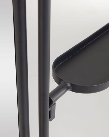 Biombo con espejo Vaniria metal negro 82 x 183 cm