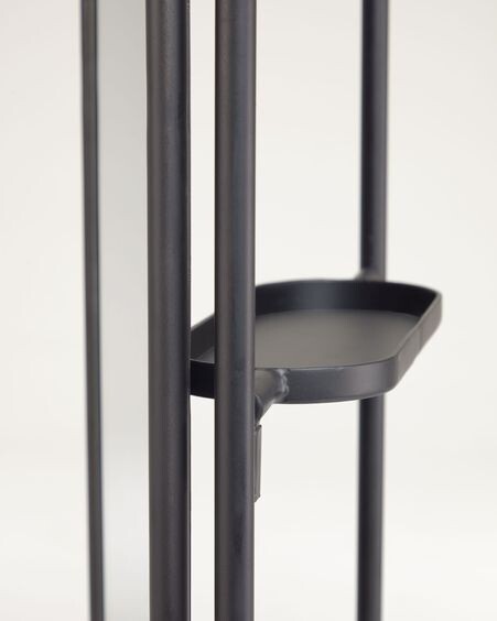 Biombo con espejo Vaniria metal negro 82 x 183 cm