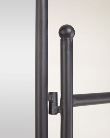Biombo con espejo Vaniria metal negro 82 x 183 cm