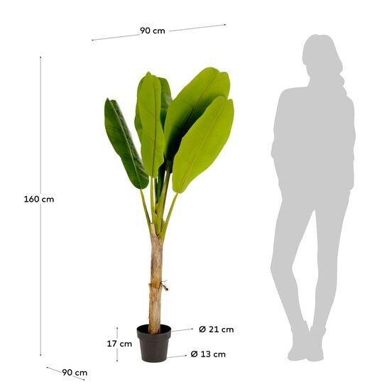 Planta artificial Banano con maceta negro 160 cm