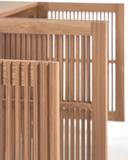 Aparador Beyla de madera maciza y chapa de roble 180 x 71,5 cm FSC 100 %